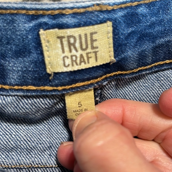 Denim Jean Skirt Distressed Western Rodeo Womens 5 True Craft - Picture 6 of 7